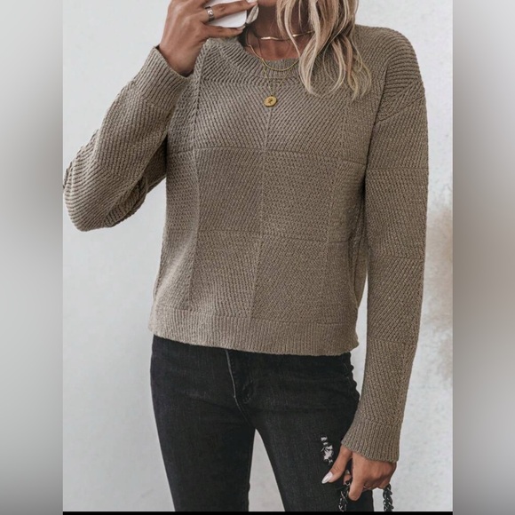 Mocha brown sweater round neck long sleeve small - Picture 3 of 4